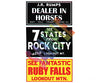 Blair Line 2251 Barn Sign Decals -- Set #2 - Dealer In Horses See Ruby Falls Rock City