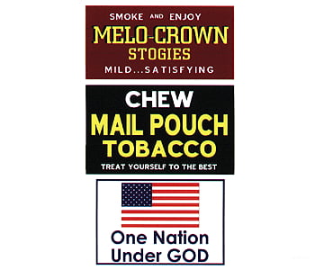 Blair Line 2254 Barn Sign Decals -- Set #5 - Melo Crown Stogies Mail Pouch One Nation