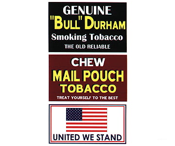 Blair Line 2255 Barn Sign Decals -- Set #6 - Chew Mail Pouch United We Stand Bull Durham