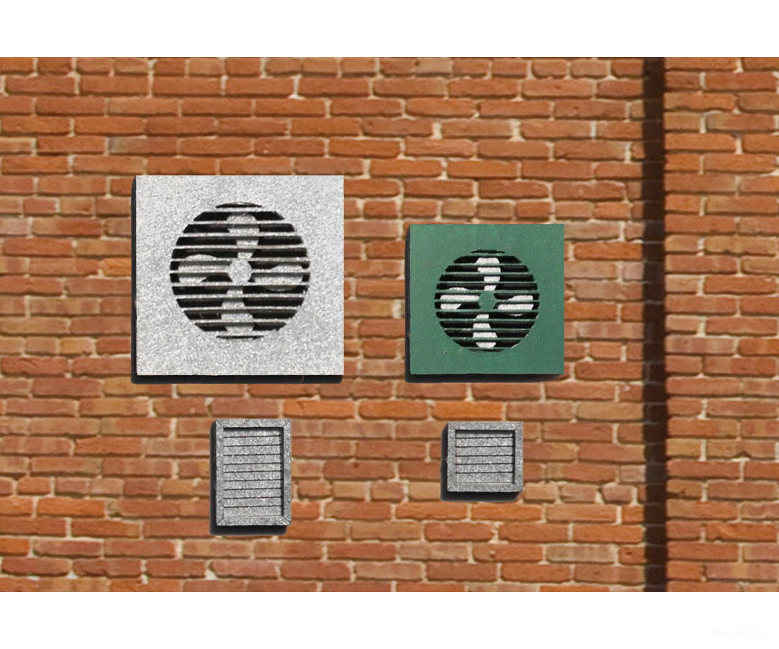 Blair Line 2707 Wall Fans & Vents - Kit -- 6 15 Scratch Building Supplies