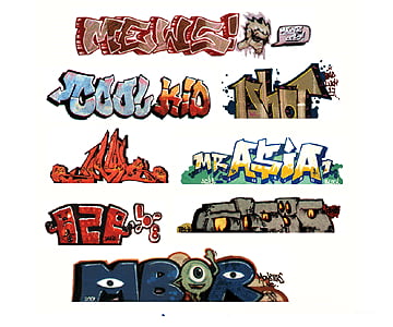 Blair Line 1244 Mega Set Modern Tagger Graffiti Decals -- #1 Pkg(8)