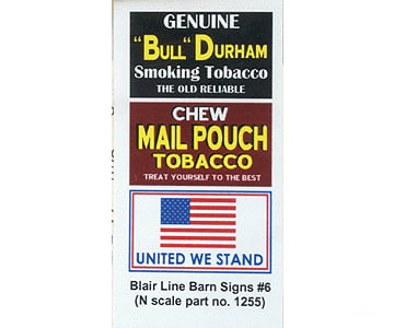 Blair Line 1255 Barn Sign Decals -- Set #6 - Chew Mail Pouch United We Stand Bull Durham