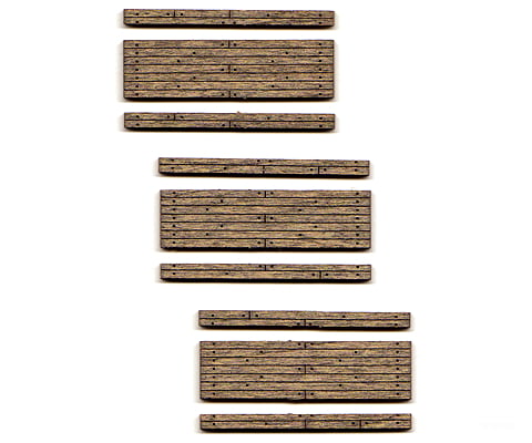 Blair Line 14 Weathered 1-Lane Wood Grade Crossing -- Kit Pkg(3) Track Accessories