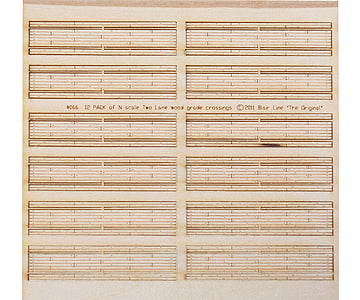 Blair Line 18 Two-Lane Wood Grade Crossing -- Kit (Laser-Cut Wood) Pkg(12) Track Accessories