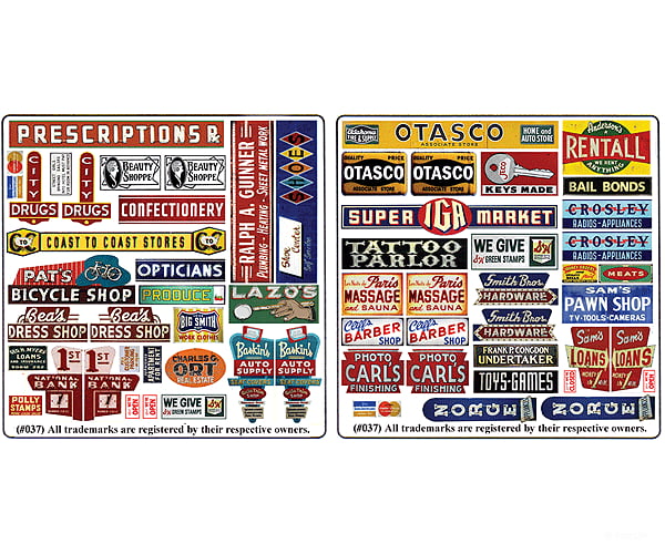 Blair Line 37 Printed Storefront & Advertising Signs -- #4 Scenery Details