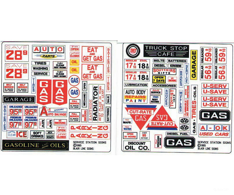 Blair Line 253 Service Station Signs Scenery Details