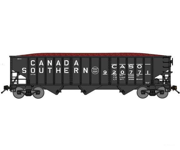 Bluford Shops N 14695 70-Ton 3-Bay 14-Panel Hopper w/Load - Canada Southern #922261 (Version 2 black Billboard