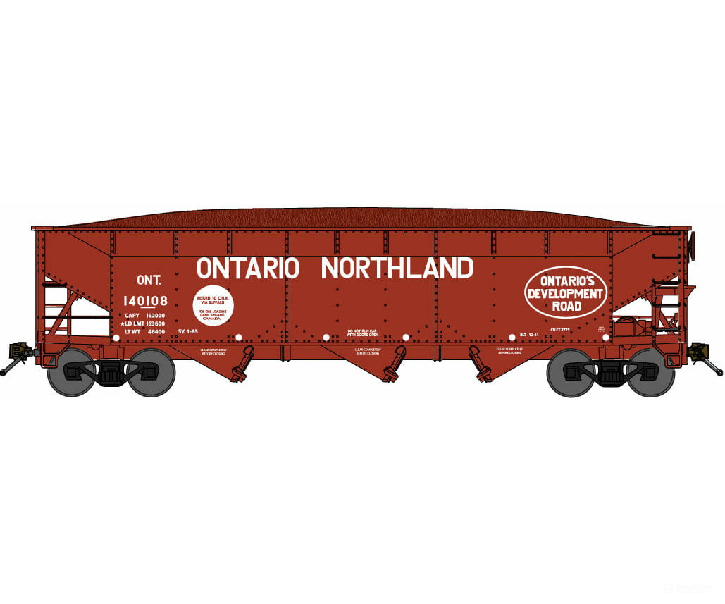 Bluford Shops N 73862 Ontario Northland 2-Pack Of Offset Side Hoppers Freight Cars