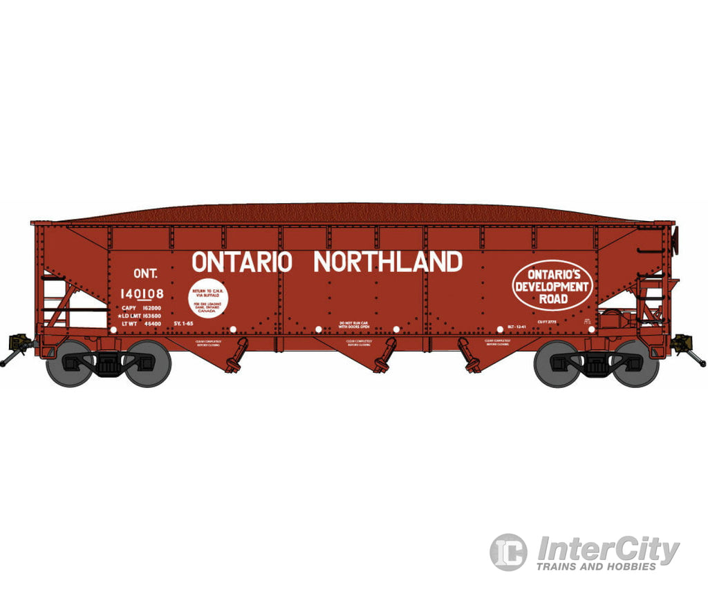 Bluford Shops N 73862 Ontario Northland 2-Pack Of Offset Side Hoppers Freight Cars