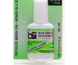 Bob Smith Glue 105 Plastic-Cure Brush On Gap Filling Ca (1/2 Oz.) Odorless Glues & Adhesives