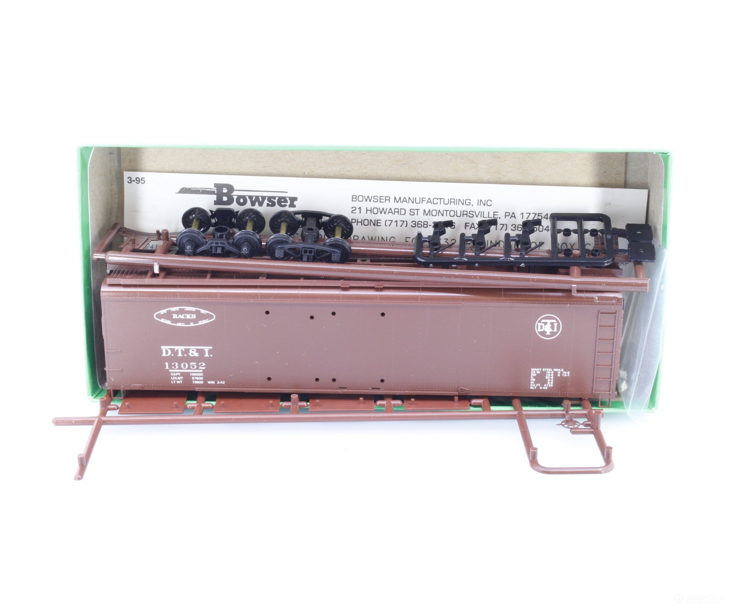 Bowser 55405 HO 50’ Double Door Round Roof Box Car Detroit Toledo and Ironton (DTI) 13052 Freight Cars