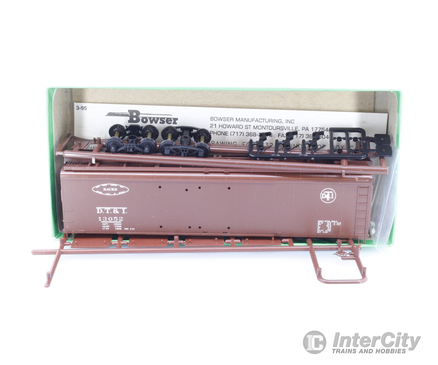 Bowser 55405 HO 50’ Double Door Round Roof Box Car Detroit Toledo and Ironton (DTI) 13052 Freight Cars