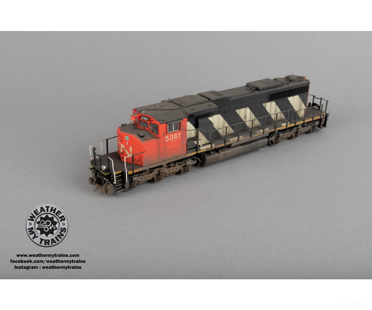 Bowser HO 25402 GMD SD40-2W - LokSound 5 and DCC - Canadian National #5361 - Weathered by WEATHER MY TRAINS