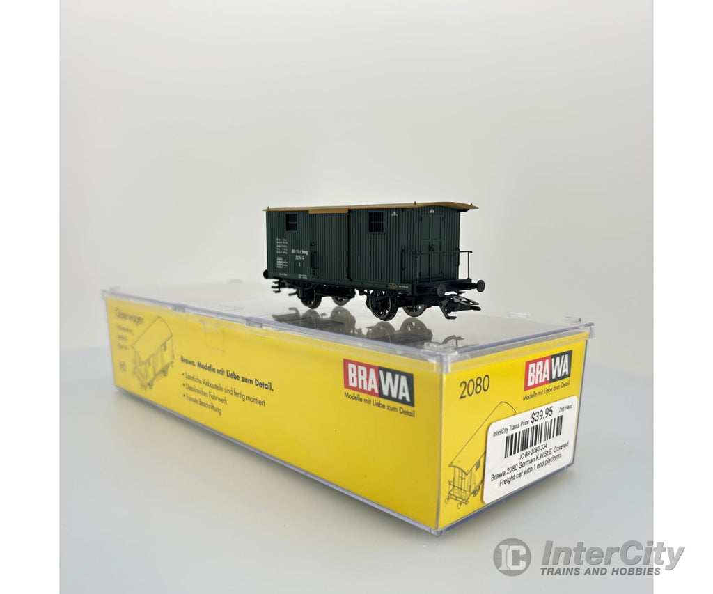 Brawa 2080 German K.w.st.e. Covered Freight Car With 1 End Platform European Cars
