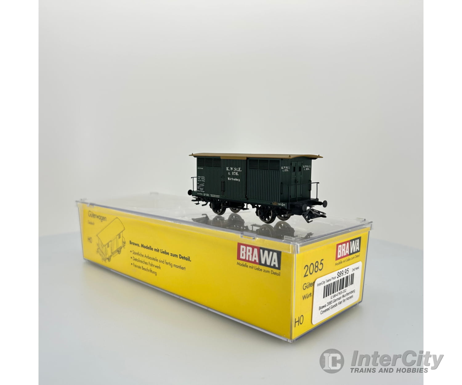 Brawa 2085 German Wurttemberg Covered Goods Van For Horses European Freight Cars