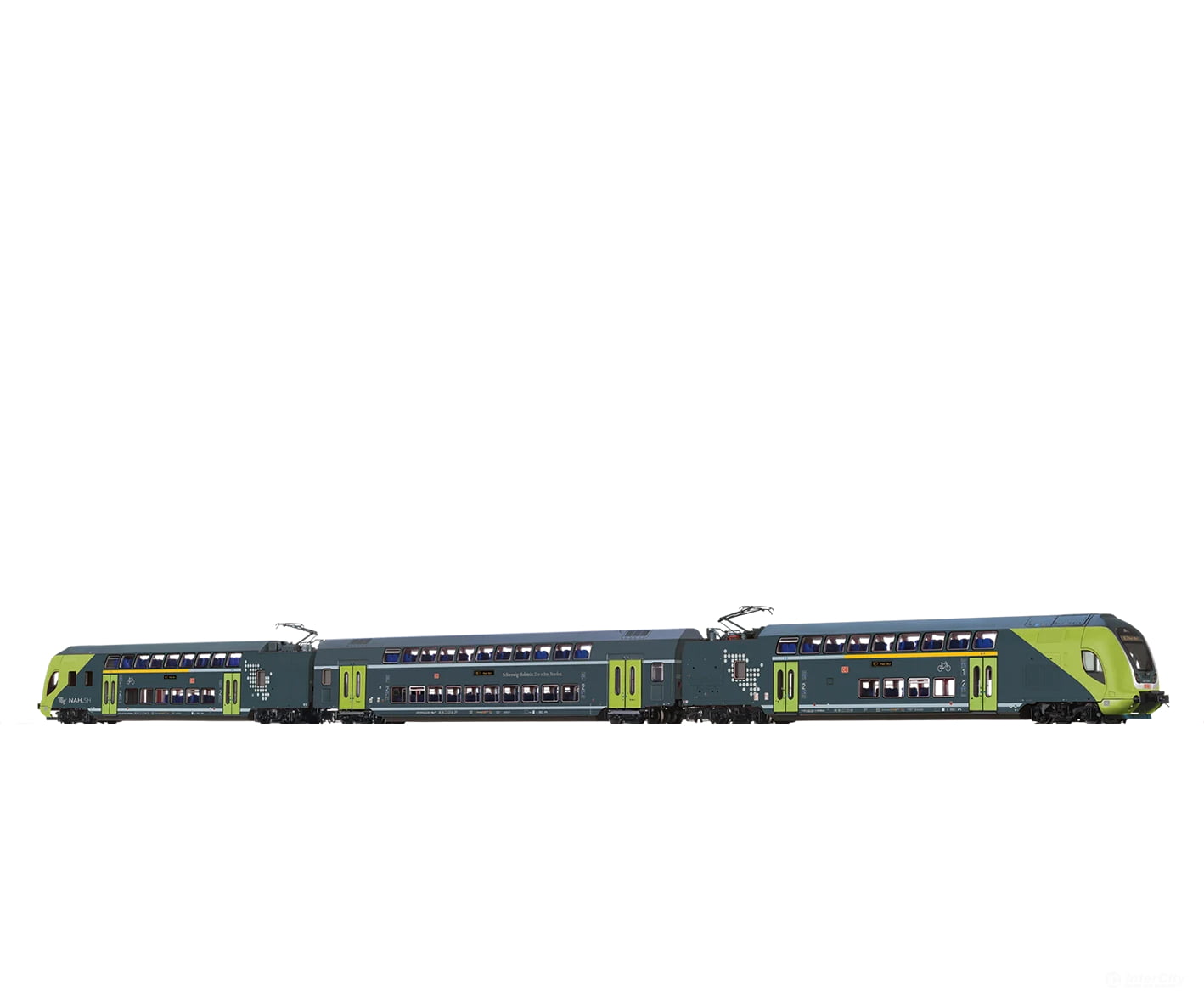 Brawa 44585 Ho Twindexx Vario® Double-Deck Train Nah.sh Set Of 3 (Kiel Hbf) (Marklin Ac