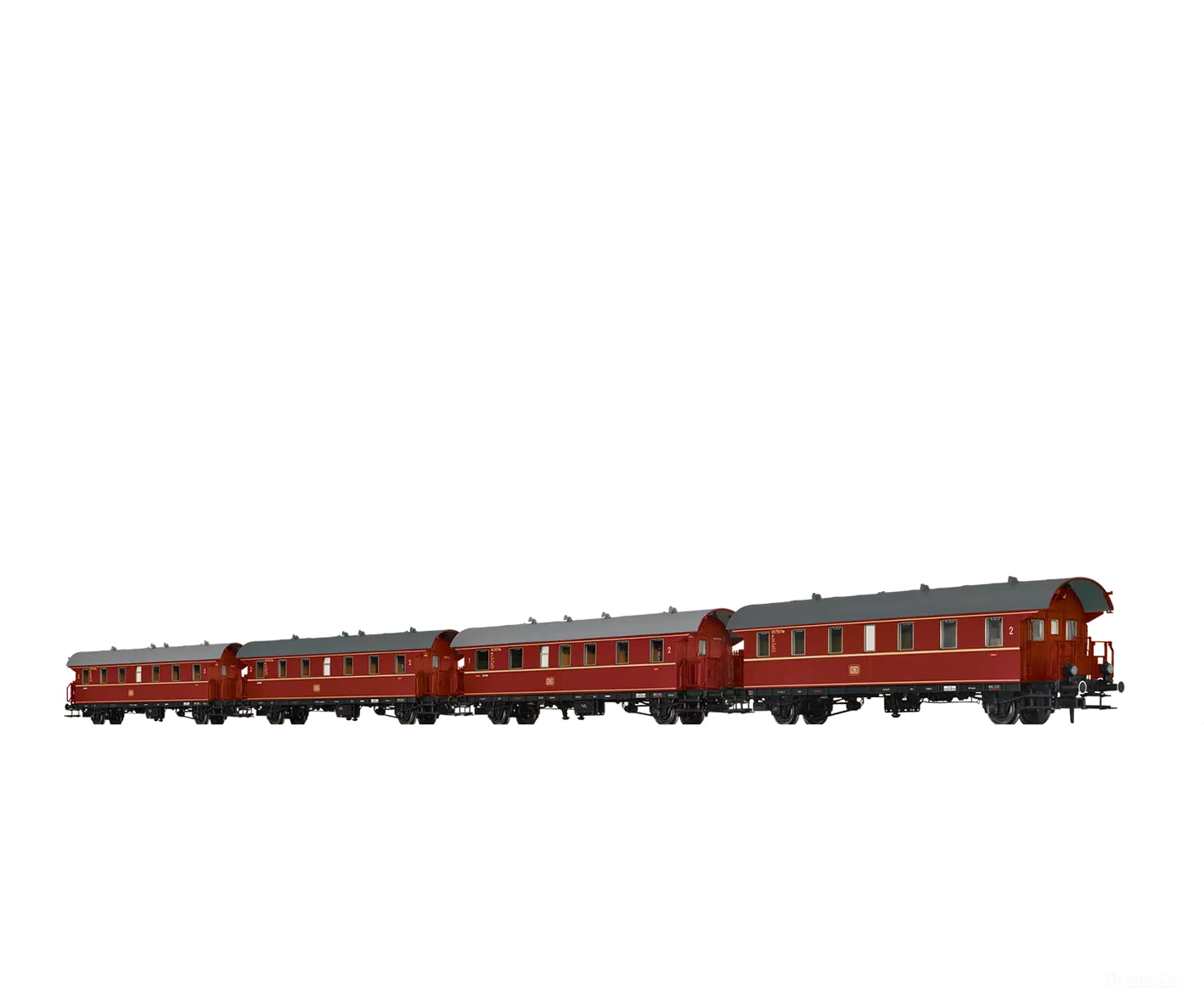 Brawa 46786 Gauge H0 Set Passenger Db Era Iii Dc Analogue Basic W. Led Lights European Freight Cars