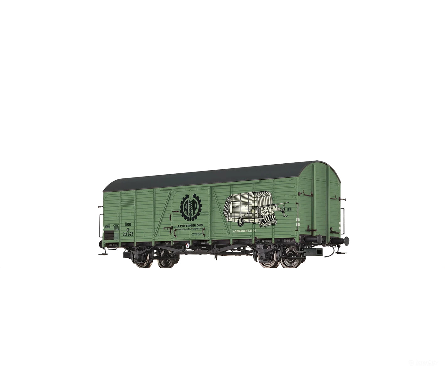 Brawa 50499 Ho Covered Freight Car Glt ’A. Pöttinger’ Öbb European Cars