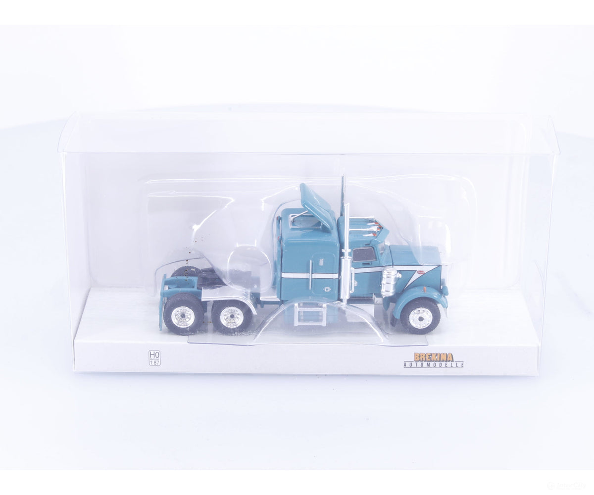 Brekina 85710 HO Peterbilt 359 Aqua/White - Cars & Trucks
