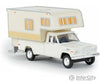 Brekina Ho 19830 1962 Jeep Gladiator Pickup Truck With Camper Body - Assembled -- White Cars &