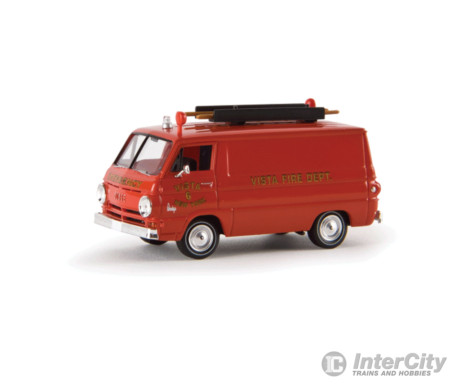 Brekina Ho 34360 1964 Dodge A 100 Cargo Van - Assembled -- Vista New York Fire Rescue (Red Gold)