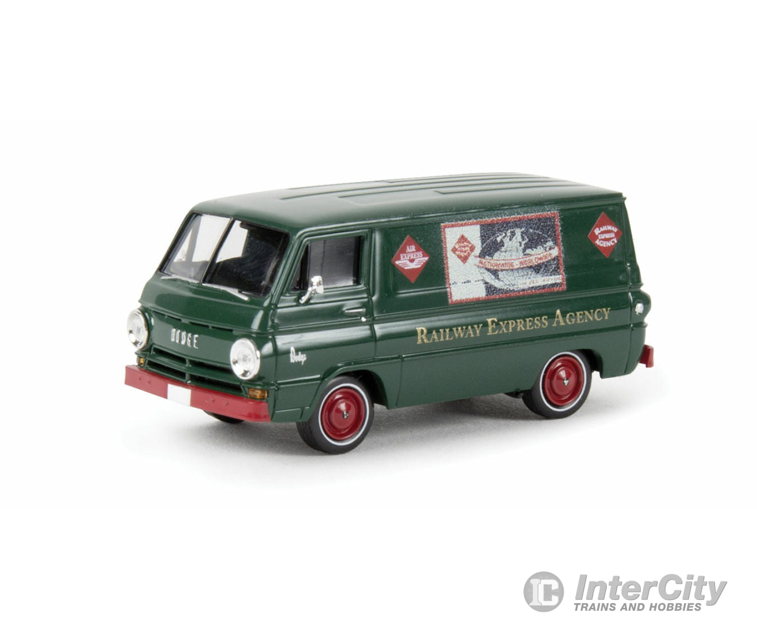 Brekina Ho 34368 1964 Dodge A 100 Cargo Van - Assembled -- Railway Express Agency (Nationwide Green