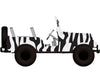 Brekina Ho 58903 1950S-1980S Jeep Universal Suv - Assembled -- Safari (Zebra Stripes; Black White)