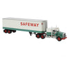 Brekina HO 86259 Kenworth W900 Semi Tractor w/Sleeper Cab & Reefer Trailer - Assembled - Safeway (white green red)