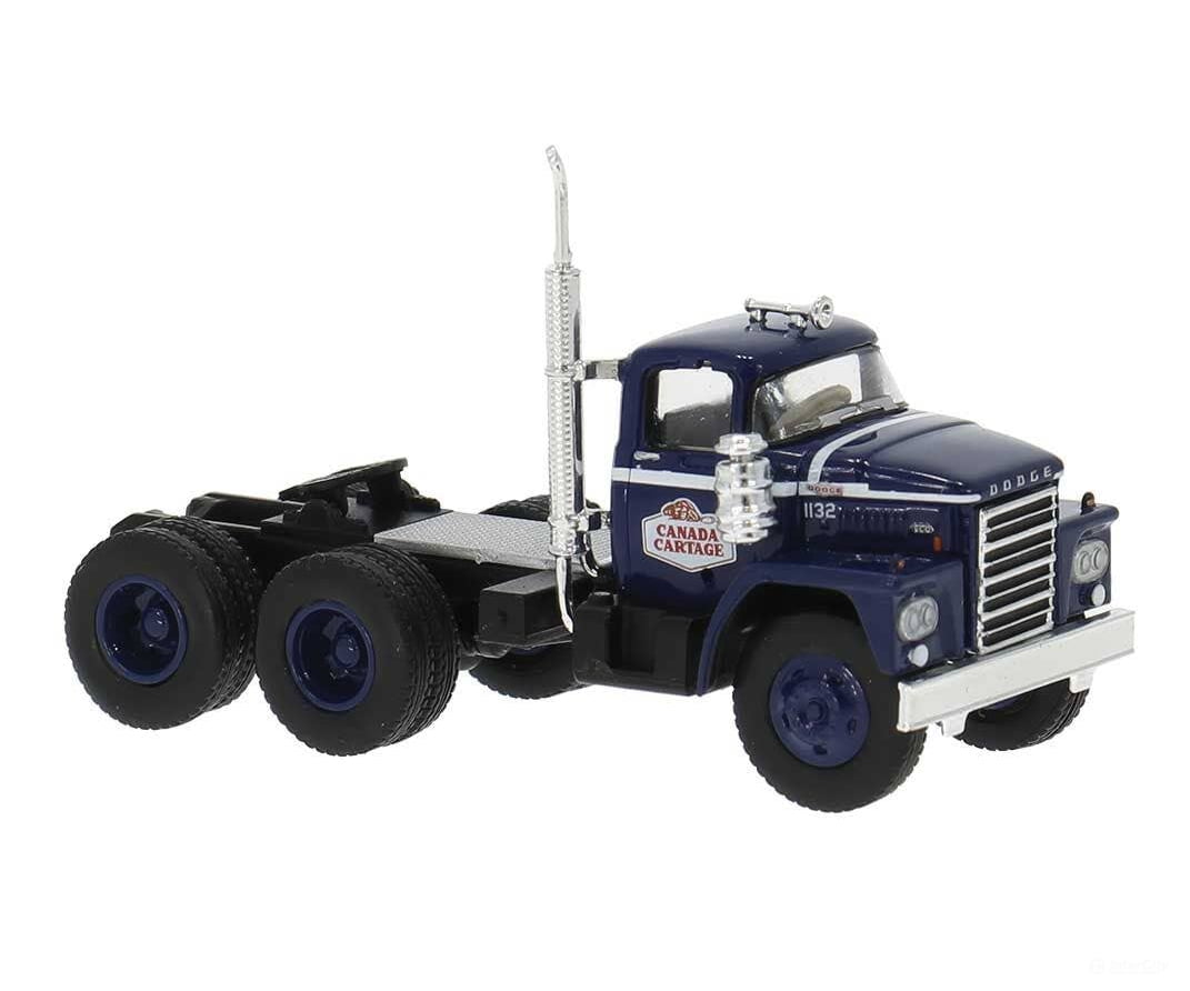 Brekina HO 86307 1960-1976 Dodge LCF CT900 Semi Tractor Only - Assembled - Canada Cartage (blue white) - Cars & Trucks
