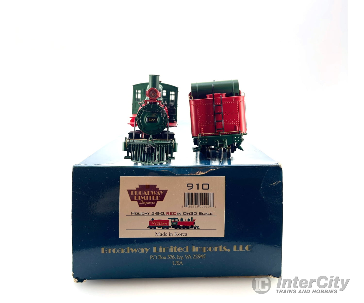 Broadway 910 On30 Holiday Steam Locomotive & Tender #527 Locomotives