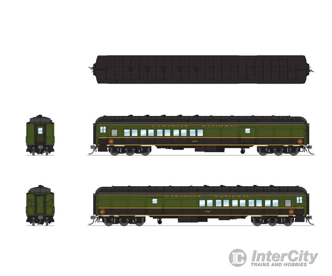 Broadway Limited Imports HO 187-9116 Heavyweight Coach-Baggage-Combine - Ready to Run - Canadian National #7167 (1950s
