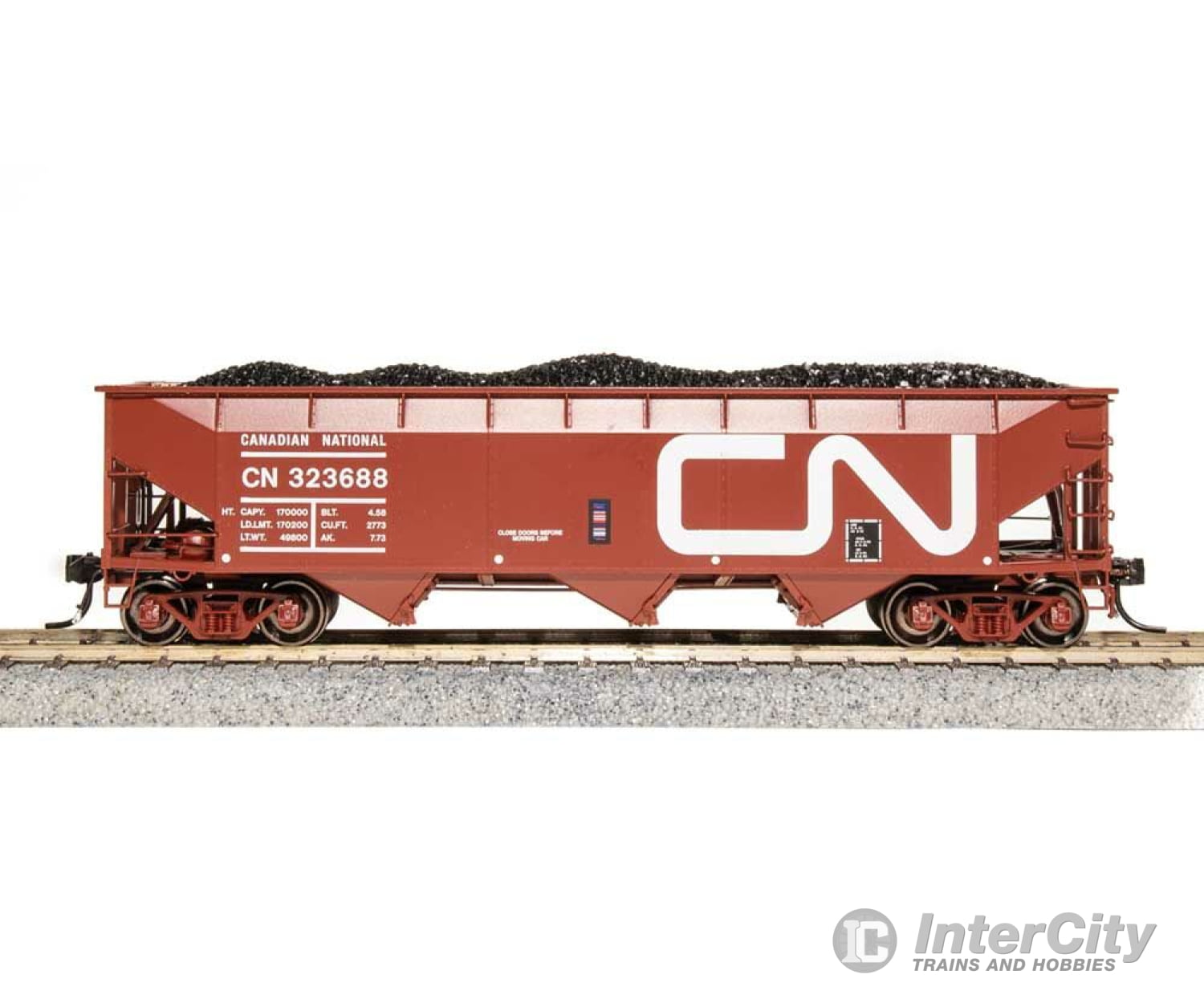 Broadway Limited Imports Ho 7373 Aar 70-Ton 3-Bay Hopper W/Load 4-Pack - Ready To Run -- Canadian