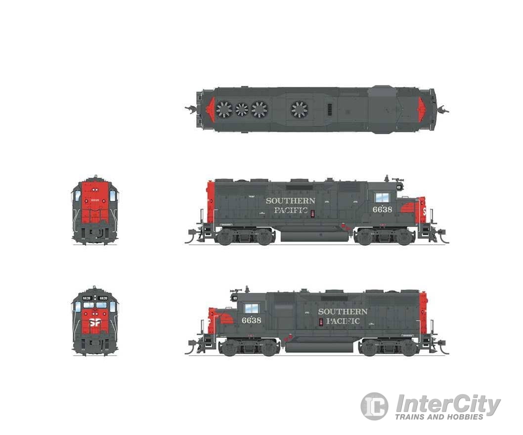 Broadway Limited Imports HO 8934 EMD GP35 Low Nose - Sound and DCC - Paragon4(TM) - Southern Pacific #6652 (gray red SP