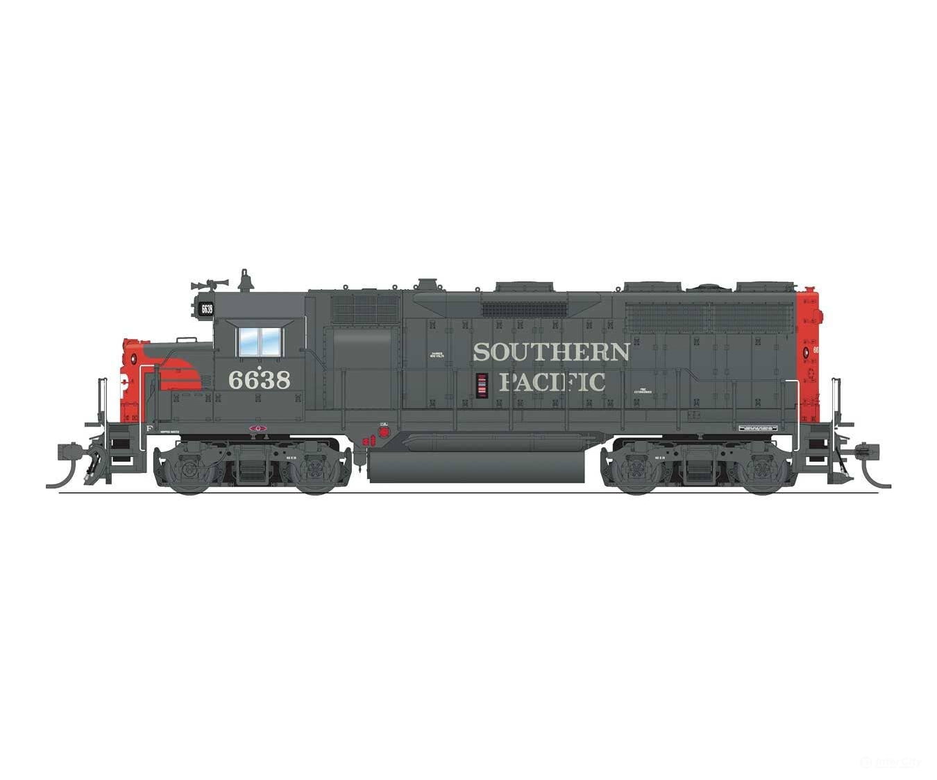 Broadway Limited Imports HO 8934 EMD GP35 Low Nose - Sound and DCC - Paragon4(TM) - Southern Pacific #6652 (gray red SP