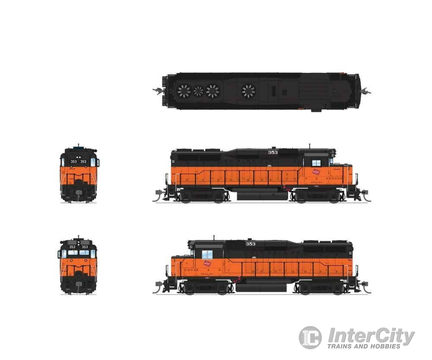 Broadway Limited Imports HO 9138 EMD GP30 - Sound and DCC - Paragon4(TM) - Milwaukee Road #354 (orange black)