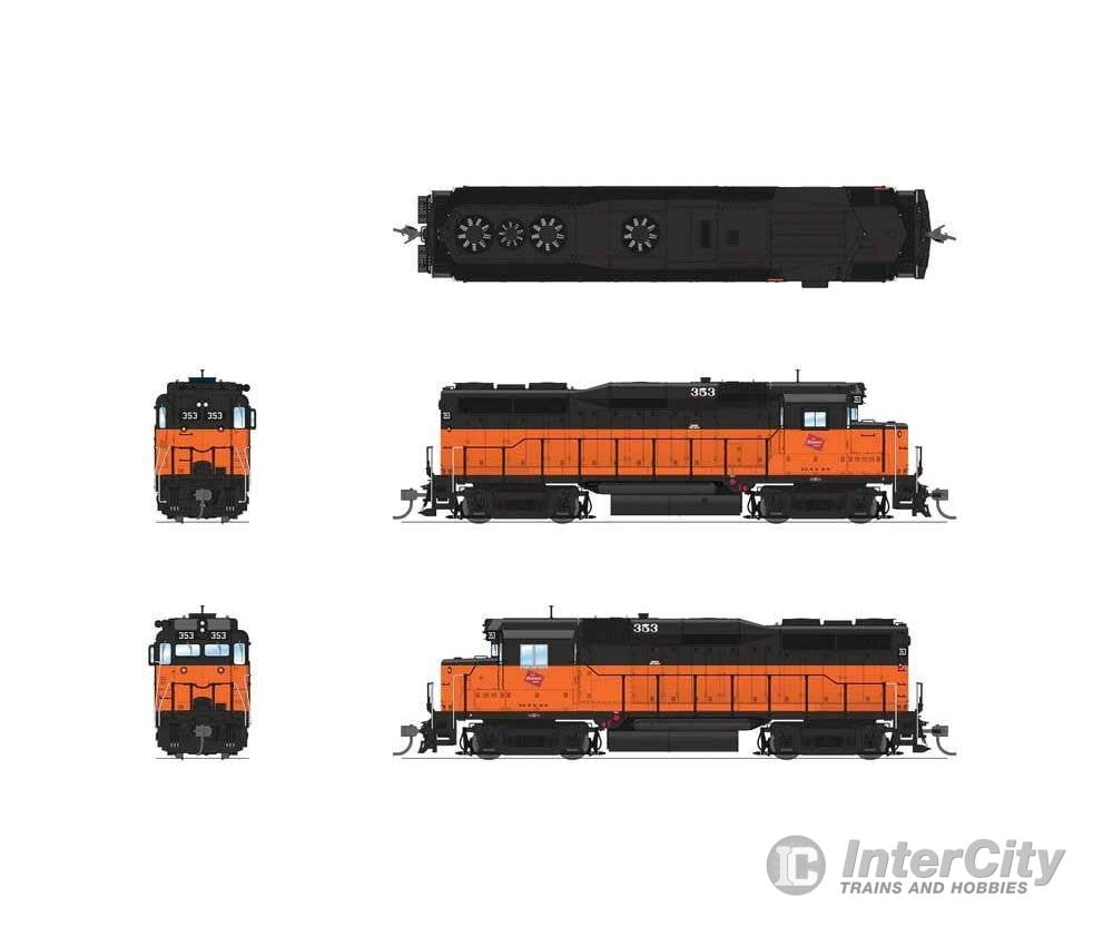 Broadway Limited Imports HO 9138 EMD GP30 - Sound and DCC - Paragon4(TM) - Milwaukee Road #354 (orange black)
