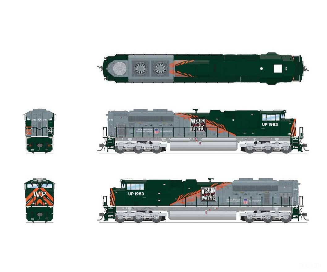 Broadway Limited Imports HO 9781 EMD SD70ACe - Standard DC - Stealth Series - Union Pacific #1983 (Western Pacific