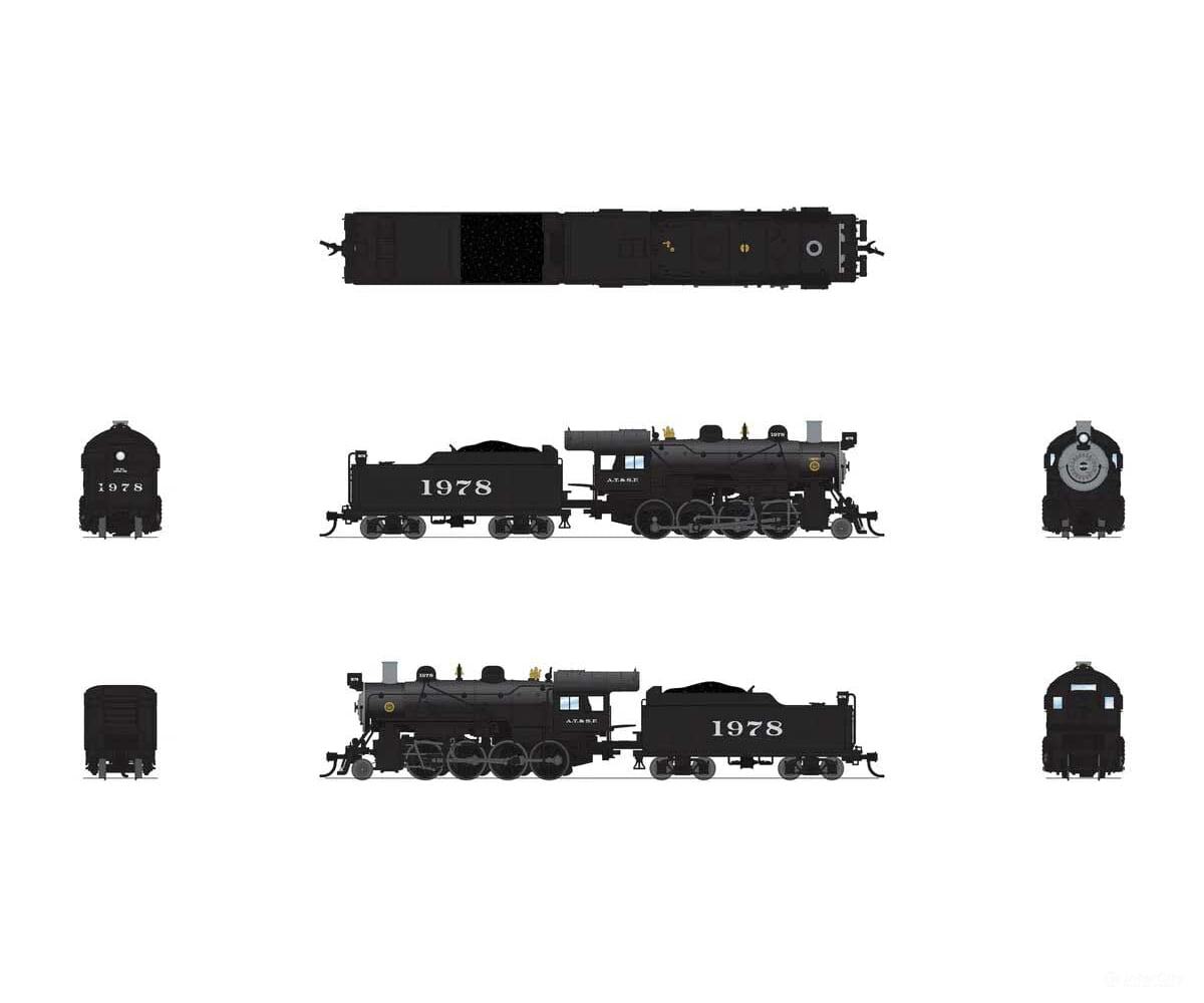 Broadway Limited Imports N 8398 2-8-0 Consolidation - Standard DC - Stealth - Santa Fe #1978 (black silver)