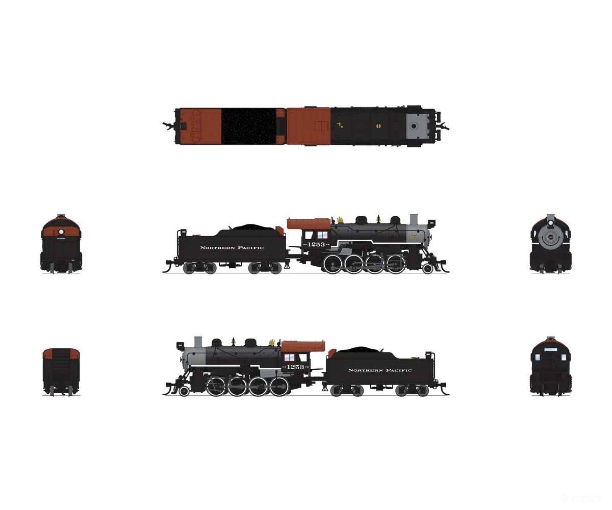 Broadway Limited Imports N 8402 2-8-0 Consolidation - Standard DC - Stealth - Northern Pacific #1253 (black graphite