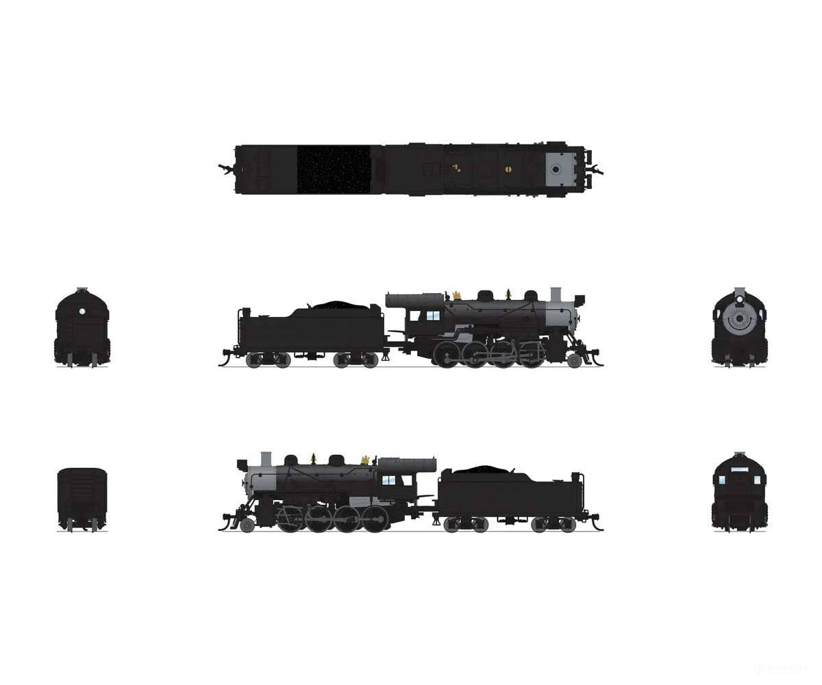 Broadway Limited Imports N 8406 2-8-0 Consolidation - Standard DC - Stealth - Painted Unlettered (black graphite)