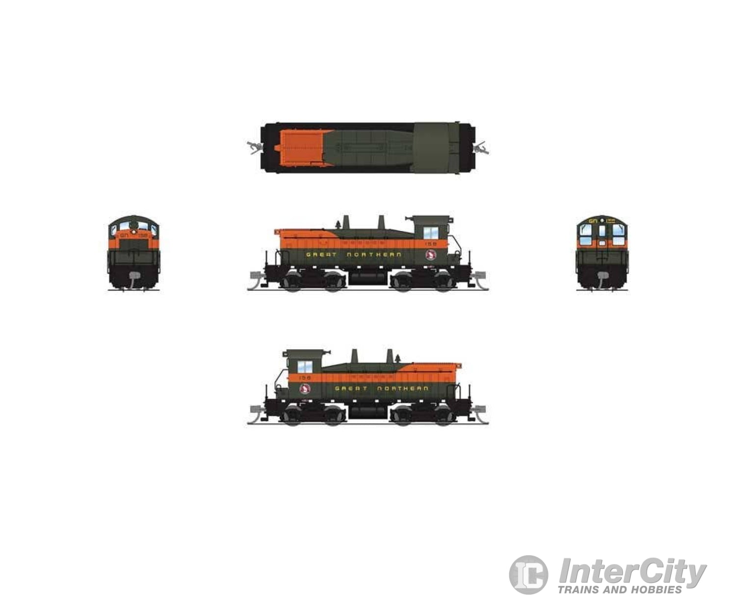 Broadway Limited Imports N 9303 EMD NW2 - Sound and DCC - Paragon4(TM) - Great Northern #159 (Simplified Omaha Orange