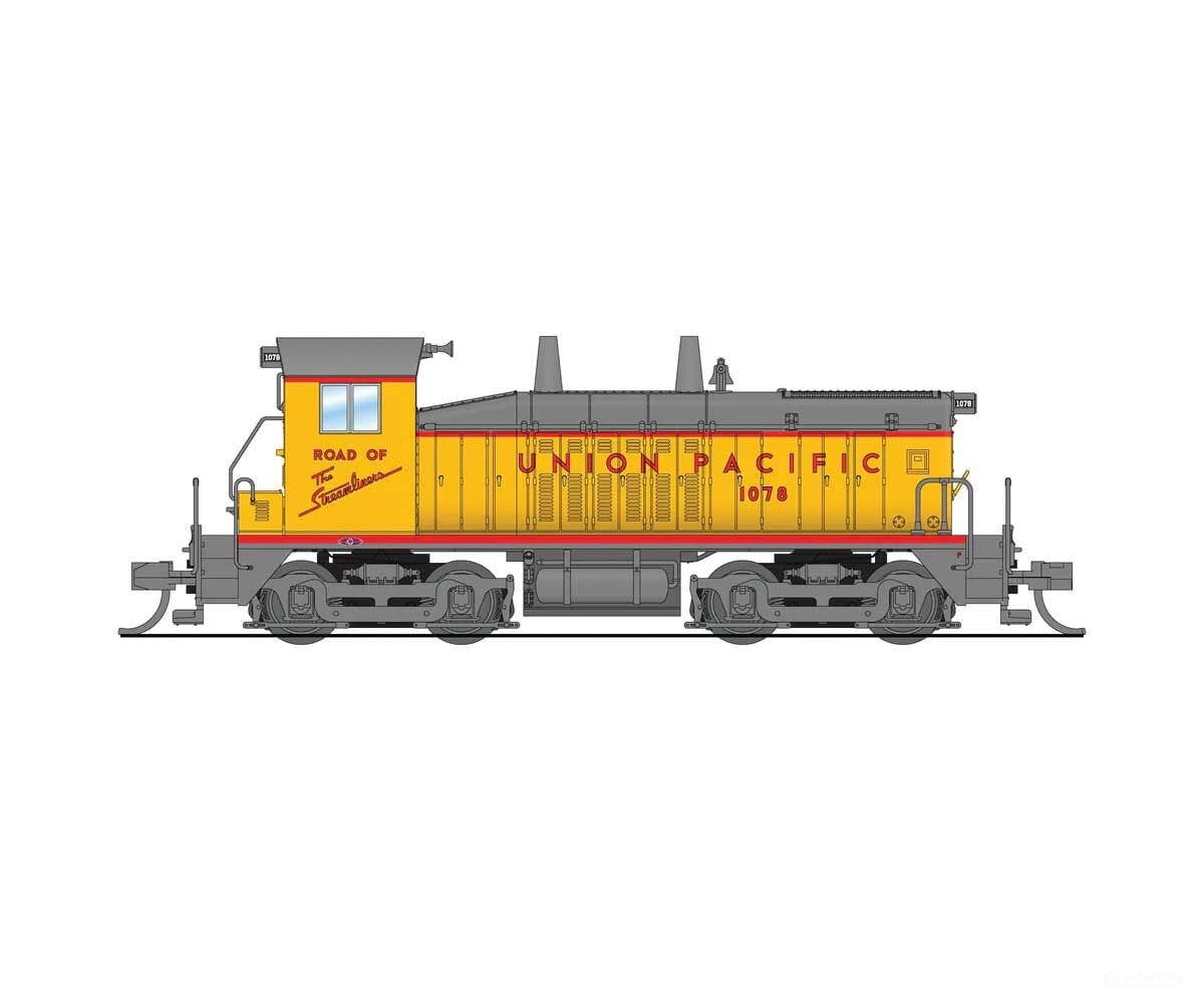 Broadway Limited Imports N 9334 EMD NW2 - Standard DC - Stealth - Union Pacific #1078 (Armour Yellow gray red