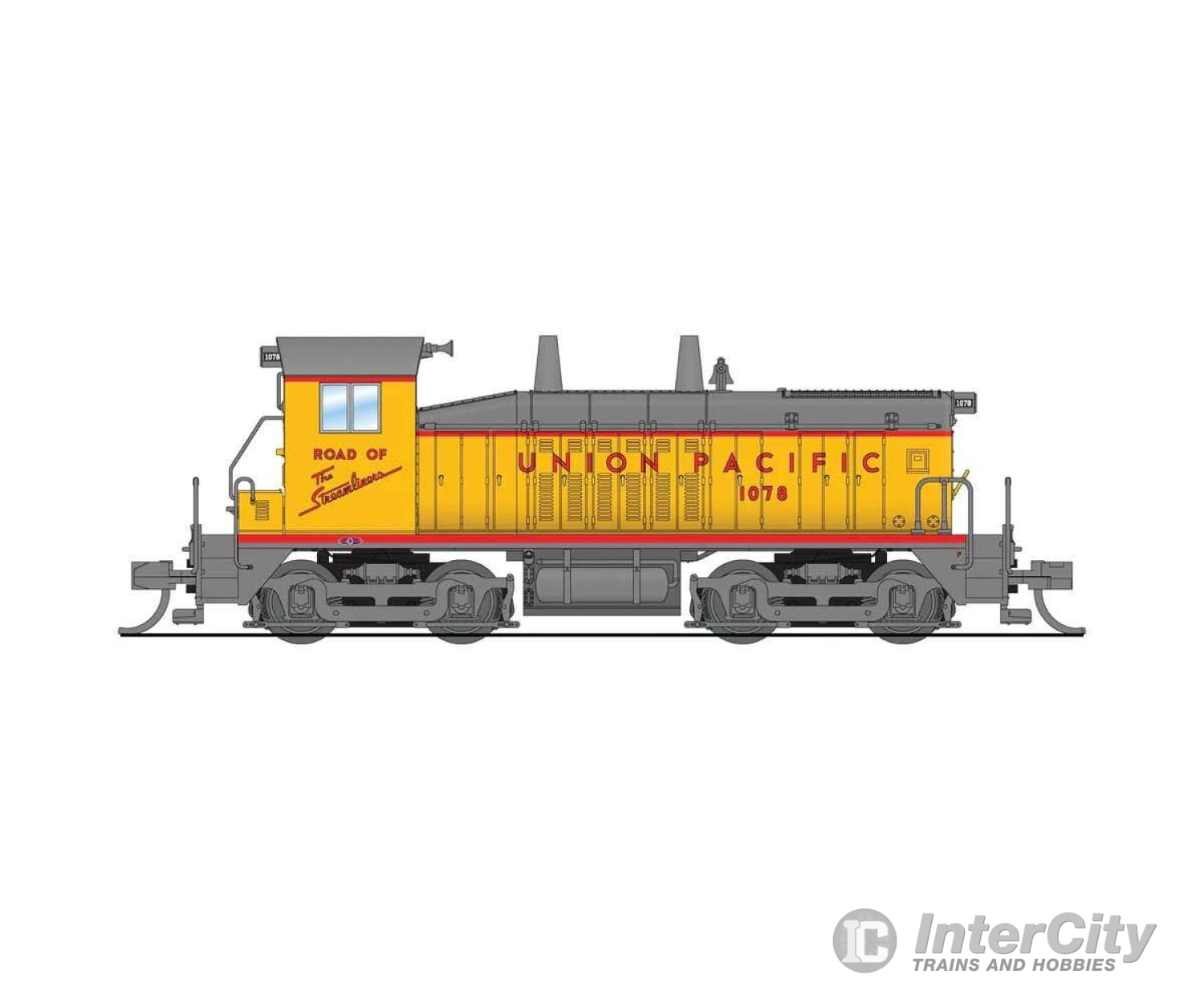 Broadway Limited Imports N 9335 EMD NW2 - Standard DC - Stealth - Union Pacific #1090 (Armour Yellow gray red