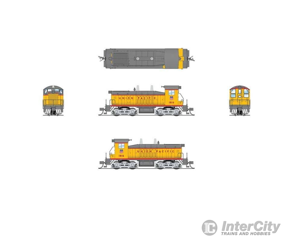 Broadway Limited Imports N 9350 EMD SW7 - Sound and DCC - Paragon4(TM) - Union Pacific #1816 (Armour Yellow gray red