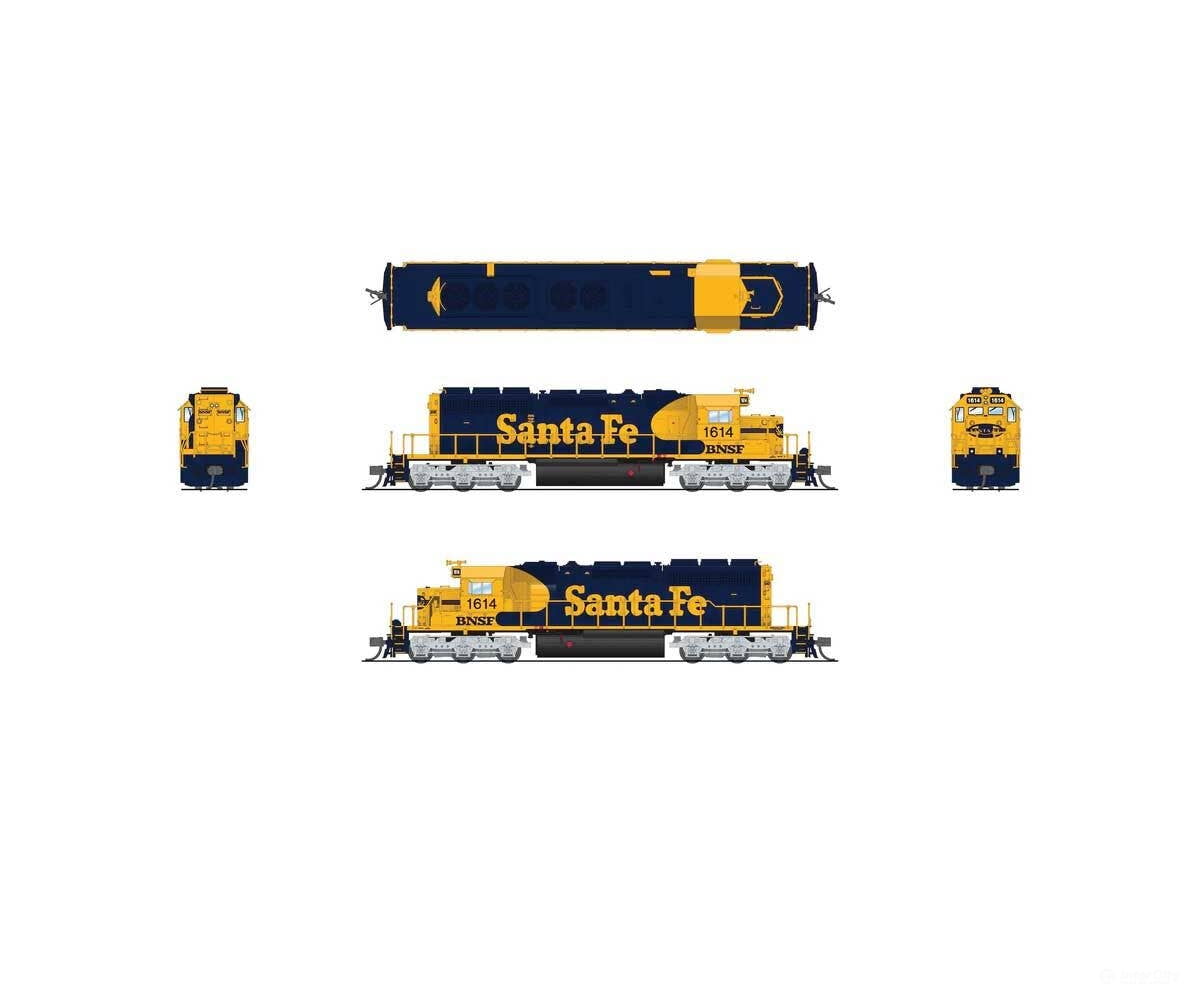 Broadway Limited Imports N 9460 EMD SD40-2 Low Nose - Sound and DCC - Paragon4 - BNSF Railway #1614 (Ex-Santa Fe