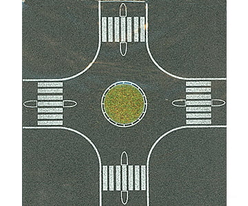 Busch 1102 N Streets/Roadway 4-Way Roundabout -- 6-3/8 X 6-3/8’ 16 16Cm Roads & Streets