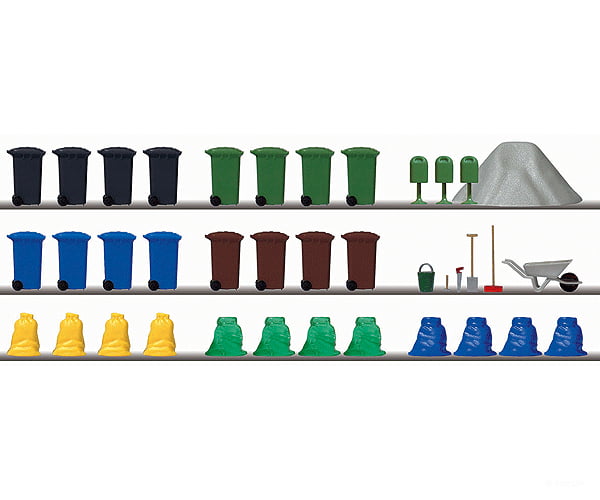 Busch Gmbh & Co Kg Ho 1136 Garbage Trash Set Scenery Details