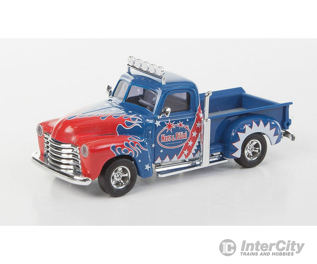 Busch Gmbh & Co Kg Ho 48293 1950 Chevrolet Pickup Truck - Assembled -- Merz Pilini (Red Blue White)