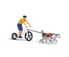 Busch Gmbh & Co Kg Ho 7814 Dogscooting Set -- Figure 2 Huskies Dogscooter Figures