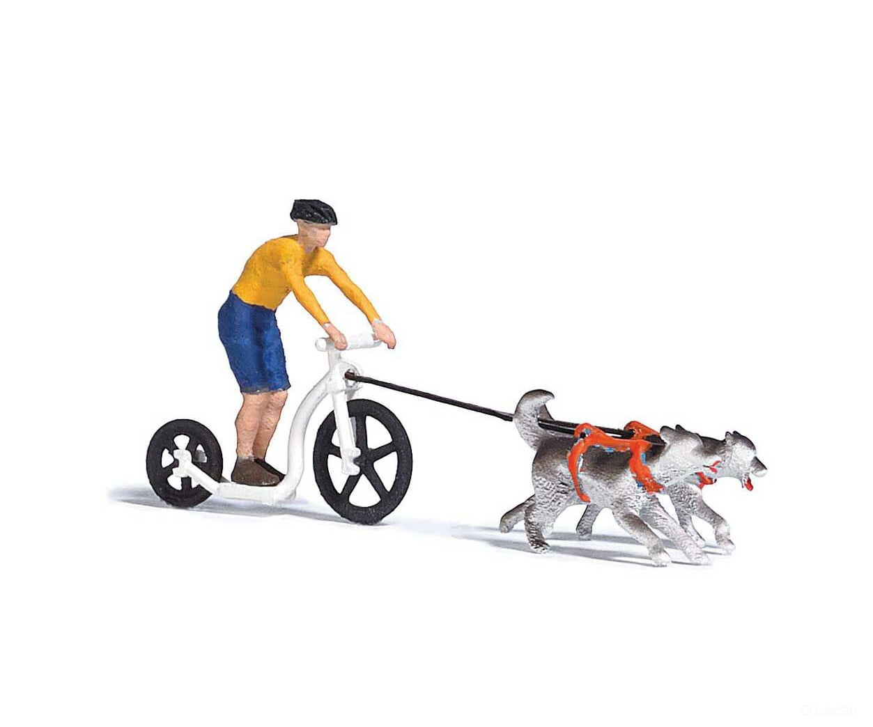Busch Gmbh & Co Kg Ho 7814 Dogscooting Set -- Figure 2 Huskies Dogscooter Figures